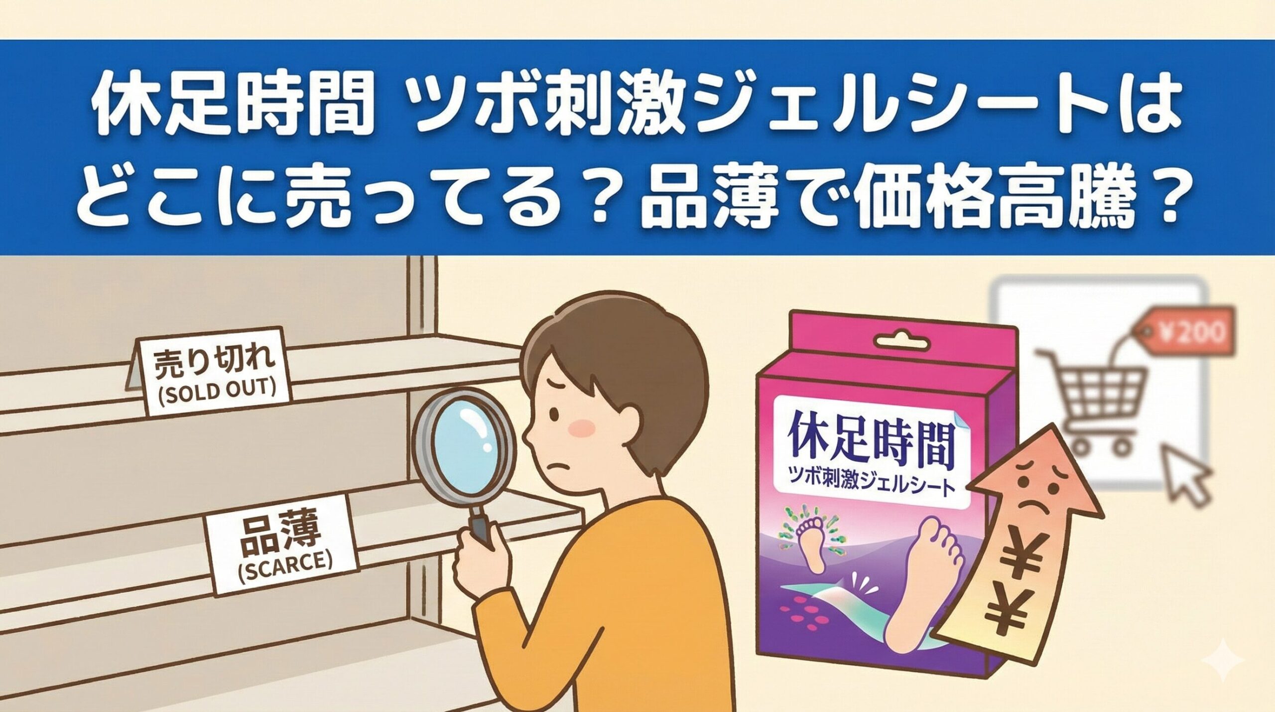 休足時間 ツボ刺激ジェルシート どこで売ってる